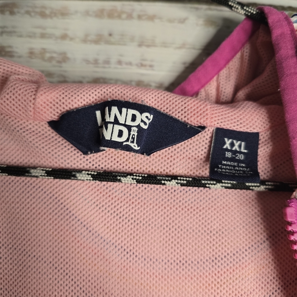 Lands End Multicolor Girls‎ Size XxL Packable Hooded Rain Jacket - Picture 5 of 6